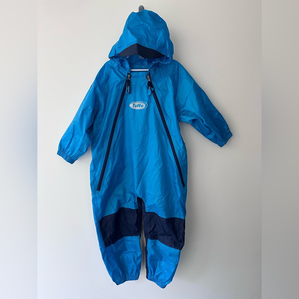 NWOT | Tuffo | 5T | Bright Blue Kids Rain Suit with Hood